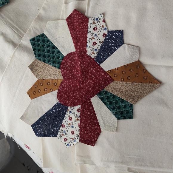 Patchwork Quilt Blocks with Heart Design - Picture 3 of 6